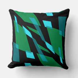 Mazipoodles Abstraction Perspektive Schwarz Grün Kissen