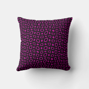 Mazipoodles Abstrakt Teardrops - Schwarzer Magenta Kissen