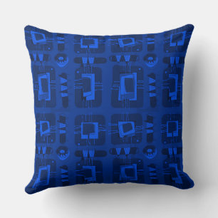 Mazipoodles Abstrakte Ethnic Matrix - Blau Kissen