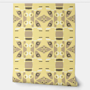 Mazipoodles Abstrakter Leapfrosch Sepia auf Butter Tapete