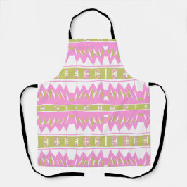 Mazipoodles Afrofuturist Pattern - Rosa Weiß Gree Schürze