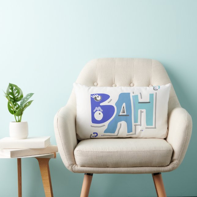 Mazipoodles Bah Humbug Blue Gradient White Lendenkissen (Stuhl )