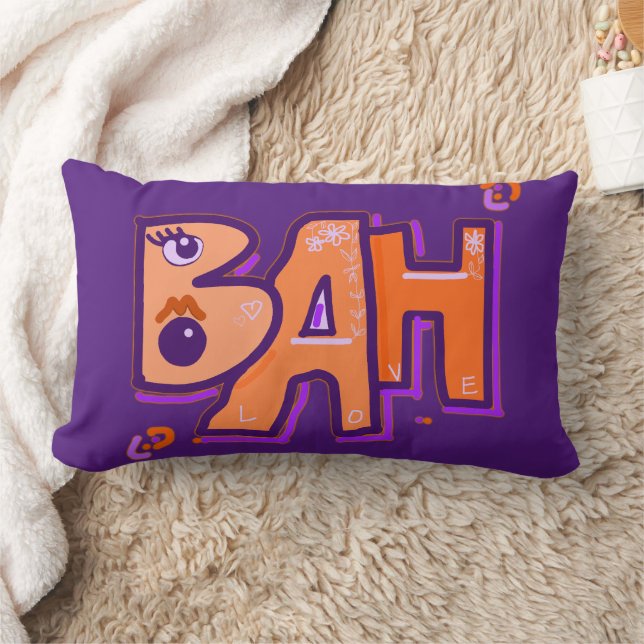 Mazipoodles Bah Humbug Liebe Lila Orange Lendenkissen (Decke)