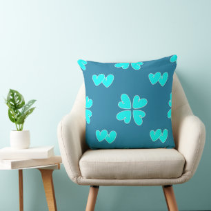 Mazipoodles Blue Hearts on Blue Kissen