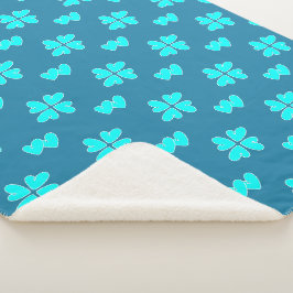 Mazipoodles Blue Hearts on Blue Sherpadecke