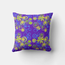 Mazipoodles Blumenbläschen Lila Blue Lemon Limon Kissen