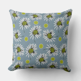 Mazipoodles Bold Daisies - Dusty Blue Gray Avocado Kissen