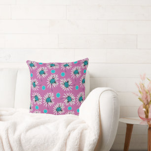 Mazipoodles Bold Daisies - Dusty Pink Türkis Kissen
