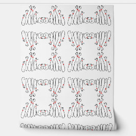 Mazipoodles Cats White Black Red Tapete