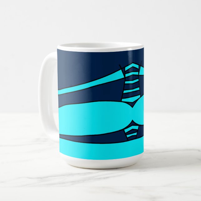 Mazipoodles Cocktail Press - Navy Turquoise  Kaffeetasse (Vorderseite Links)