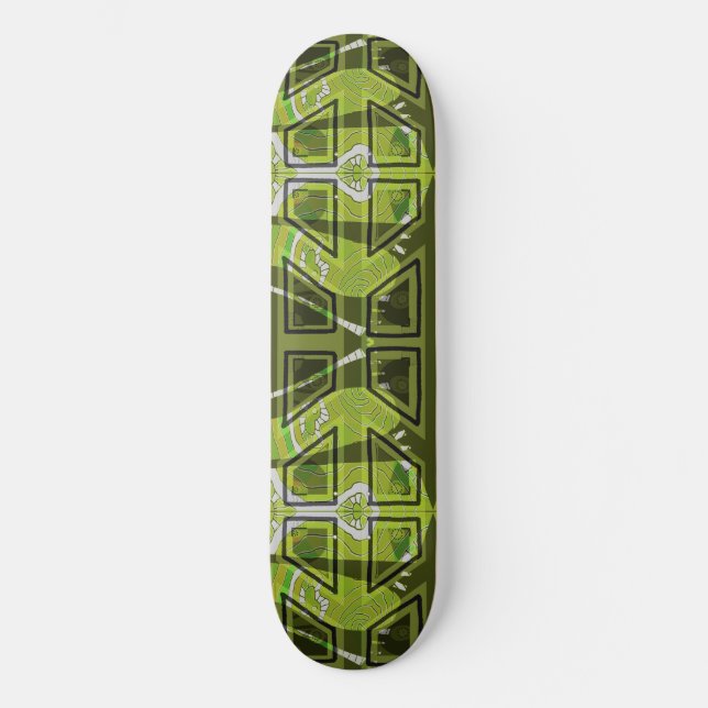 MAzipoodles Diamond Eyes Collage Olive Skateboard (Vorderseite)