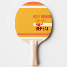MAZIPOODLES Eat Drink Nap Repeat Orange Tischtennis Schläger