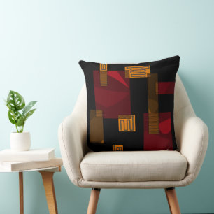 Mazipoodles Egyptian Collage - Brown Red Orange Kissen