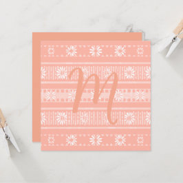 MAZIPOODLES Florales Gestreiftes Rippenstrick Card