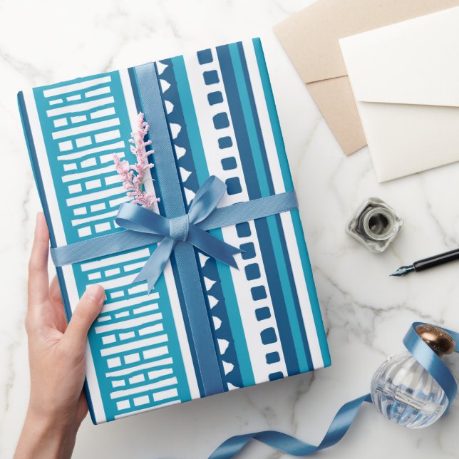 MAZIPOODLES Gestreiftes Rippen Strickmuster 088 B  Geschenkpapier (Schenken)