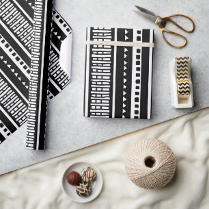 MAZIPOODLES Gestreiftes Rippen Strickmuster 102 B Geschenkpapier