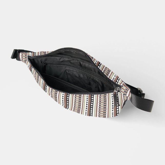 MAZIPOODLES Gestreiftes Rippen Strickmuster 174 Bauchtasche (Offen)