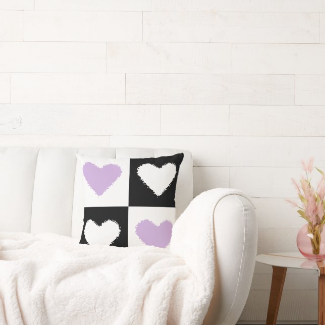 Mazipoodles Hearts Abstraction Lilac Kissen (Liege)