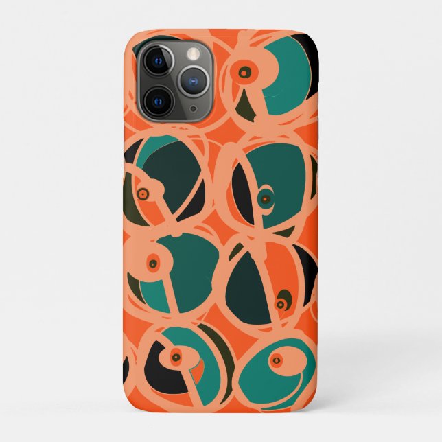 MAZIPOODLES I Spy Eye Orange Teal Black Case-Mate iPhone Hülle (Rückseite)