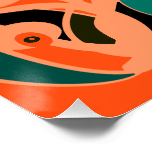MAZIPOODLES Ich-spy-Auge Orange Türkis Schwarz Poster