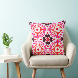 Mazipoodles Kaleidoskop Rad P Weißer Roter Rosa Kissen