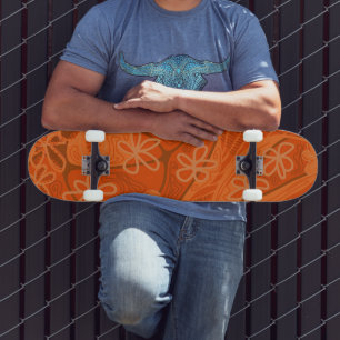 Mazipoodles Kreative Florale Neuro-Kunst Orange Skateboard