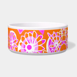 Mazipoodles Liebe Blume - Orange Pink White Napf