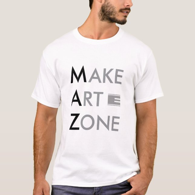 MAZIPOODLES Make Art Zone Black White 3 T-Shirt (Vorderseite)