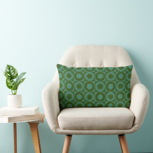Mazipoodles Mid Century Karo Dark Green Lendenkissen