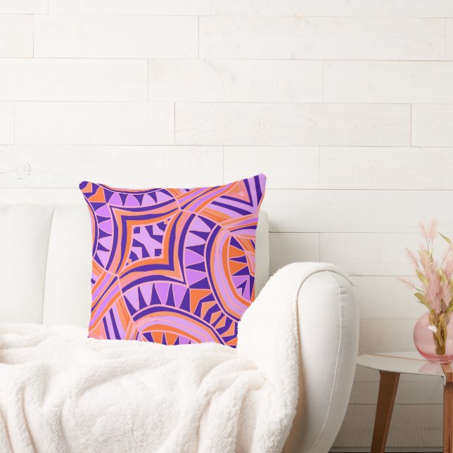 Mazipoodles New Fish Head Blätter Jazz Funk Orange Kissen (Liege)