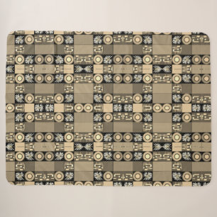 Mazipoodles Patchwork Quilt 2 Sepia Sherpadecke