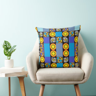Mazipoodles Patchwork Quilt 3 Blue Kissen