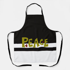 MAZIPOODLES Peace Olive Green 1 Schürze