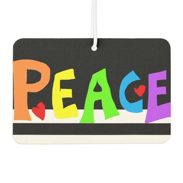 MAZIPOODLES Peace Rainbow Autolufterfrischer (Vorderseite)