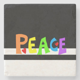 MAZIPOODLES Peace Rainbow Steinuntersetzer