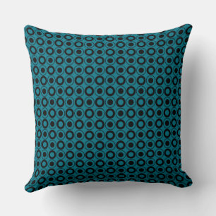 Mazipoodles Polka Dot Donuts - Aquamarin Black Kissen
