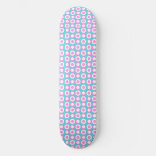 Mazipoodles Polka Dot Donuts - Blaurosa Weiß Skateboard
