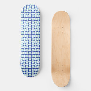 Mazipoodles Polka Dot Donuts - Navy Duck Egg Blue Skateboard