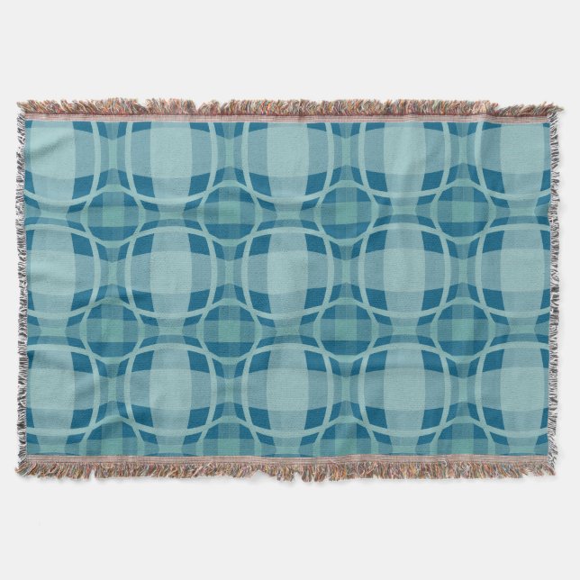 Mazipoodles Quadrat Kreis Kariert Babyblau Decke (Vorderseite)