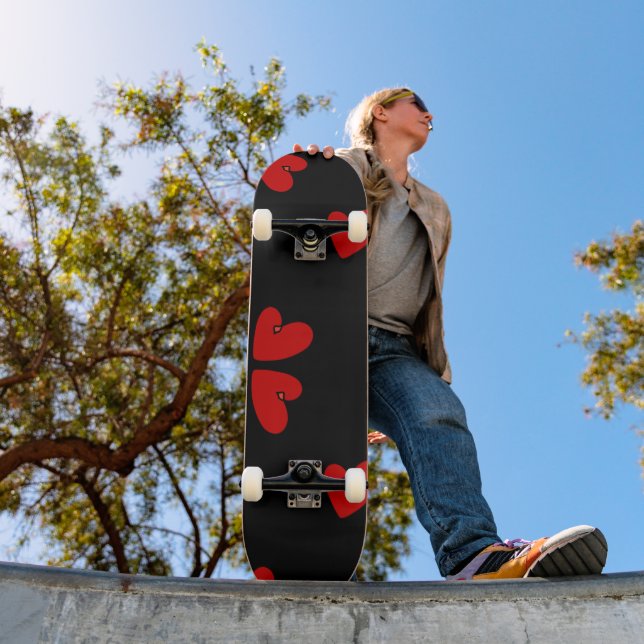 Mazipoodles rote Herzen Skateboard (Außen 1)