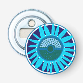 Mazipoodles Sonnenblume Sonnenschein: Blau 1 Flaschenöffner