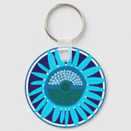 Mazipoodles Sonnenblume Sonnenschein: Blau 1 Schlüsselanhänger