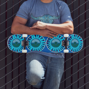 Mazipoodles Sonnenblume Sonnenschein: Blau 1 Skateboard