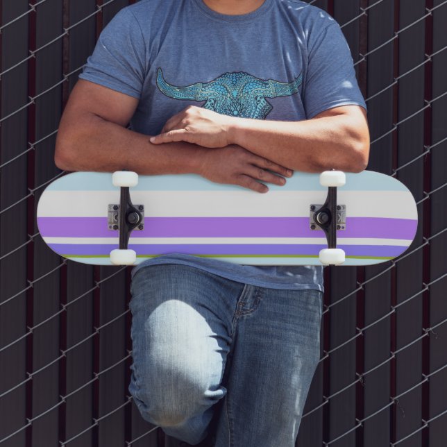 MAZIPOODLES Streifen Spaghetti 14 Skateboard (Außenbereich 3)