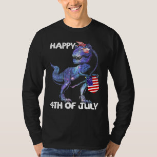 Mb35 Happy 4. Juli T-Rex Dinosaur Baby Kleinkind B T-Shirt