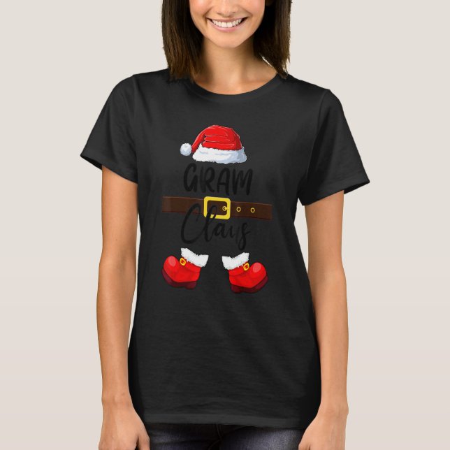 Mb Gram Claus Santa Hat Pajamas Christmas Matching T-Shirt (Vorderseite)