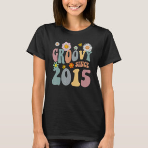 Mb Groovy Seit 2015 Retro Hippie Blume 7. Geburtst T-Shirt
