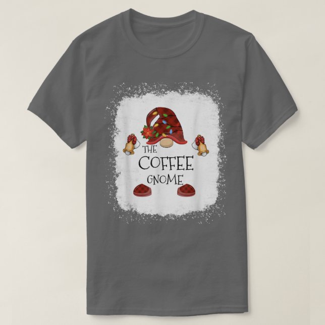 mb Kaffee Gnome Buffalo Kariertes Weihnachtslicht  T-Shirt (Design vorne)