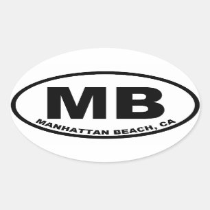 MB Manhattan Beach Ovaler Aufkleber