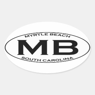 MB - Myrtle Beach South Carolina Ovaler Aufkleber